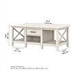 Pemberly Row Coffee Table with Storage in Linen White Oak - Engineered Wood