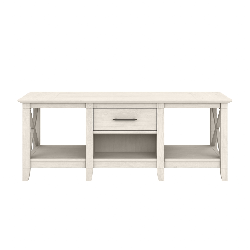 Pemberly Row Coffee Table with Storage in Linen White Oak - Engineered Wood