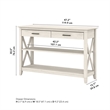 Pemberly Row Wood Console Table with Drawers and Shelves in Linen White