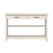 Pemberly Row Wood Console Table with Drawers and Shelves in Linen White