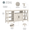 Pemberly Row Tall TV Stand for 65 Inch TV in Linen White Oak - Engineered Wood