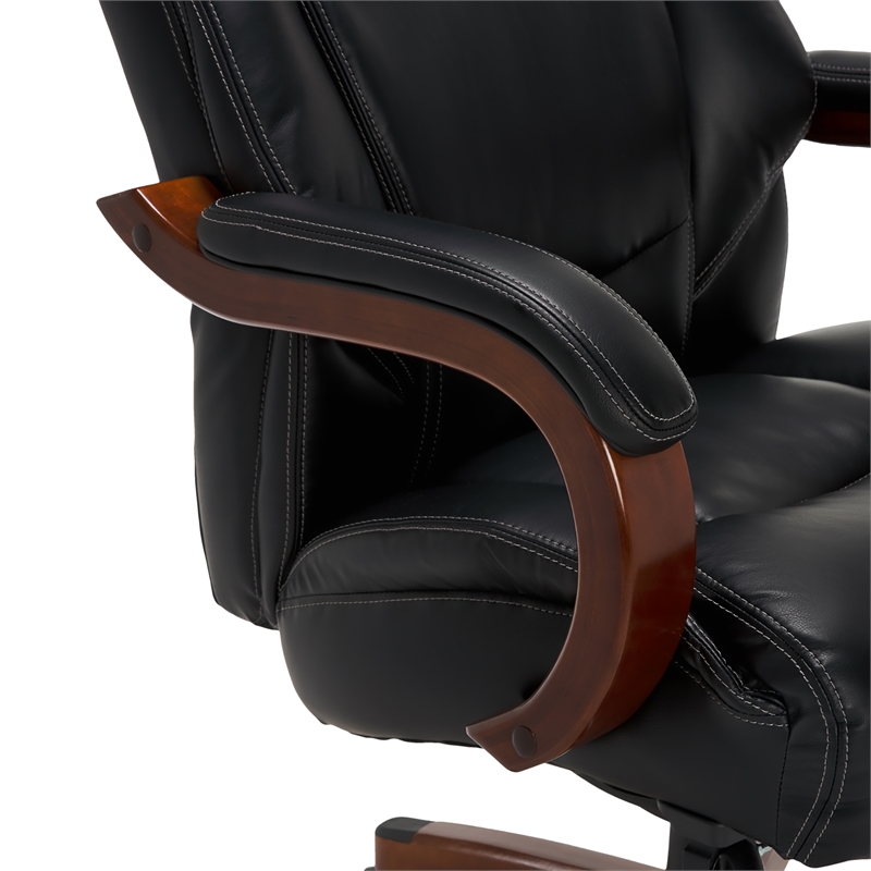 Pemberly Row Big & Tall Executive Office Chair Black Bonded Leather