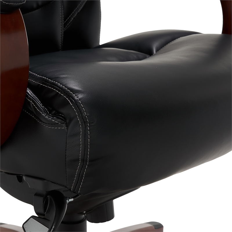 Pemberly Row Big & Tall Executive Office Chair Black Bonded Leather