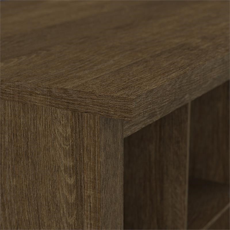 Pemberly Row 40W Shoe Storage Bench with Shelves in Ash Brown - Engineered Wood