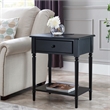 Pemberly Row Coastal Notions Wood Nightstand with AC / USB Charger in Black
