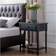 Pemberly Row Coastal Notions Wood Nightstand with AC / USB Charger in Black