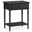 Pemberly Row Coastal Notions Wood Nightstand with AC / USB Charger in Black