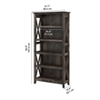 Pemberly Row Tall 5 Shelf Bookcase in Dark Gray Hickory - Engineered Wood
