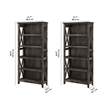 Pemberly Row 5 Shelf Bookcase Set in Dark Gray Hickory - Engineered Wood