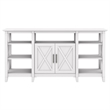 Pemberly Row Tall TV Stand for 65 Inch TV in Pure White Oak - Engineered Wood
