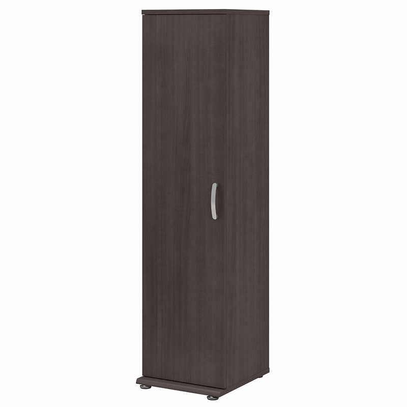 Pemberly Row Engineered Wood Universal Tall Narrow Storage Cabinet in Storm Gray