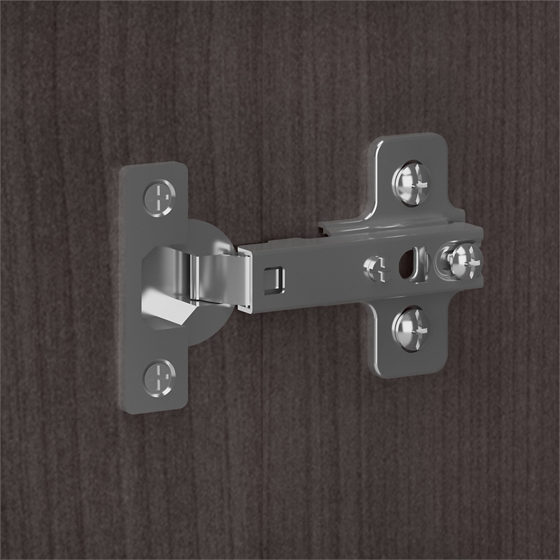 Pemberly Row Engineered Wood Universal Tall Narrow Storage Cabinet in Storm Gray