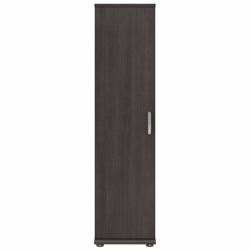 Pemberly Row Engineered Wood Universal Tall Narrow Storage Cabinet in Storm Gray