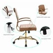Pemberly Row Modern Adjustable Leather Office Chair In Light Brown