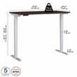 Pemberly Row 60W x 30D Adjustable Desk in Black Walnut - Engineered Wood