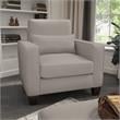 Pemberly Row Accent Chair with Arms in Beige Herringbone Fabric