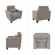 Pemberly Row Accent Chair with Arms in Beige Herringbone Fabric