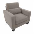 Pemberly Row Accent Chair with Arms in Beige Herringbone Fabric