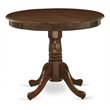 Pemberly Row Antique Round Rubber Wood Dining Table in Walnut