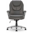Pemberly Row Contemporary Faux Leather Executive Office Chair in Gray