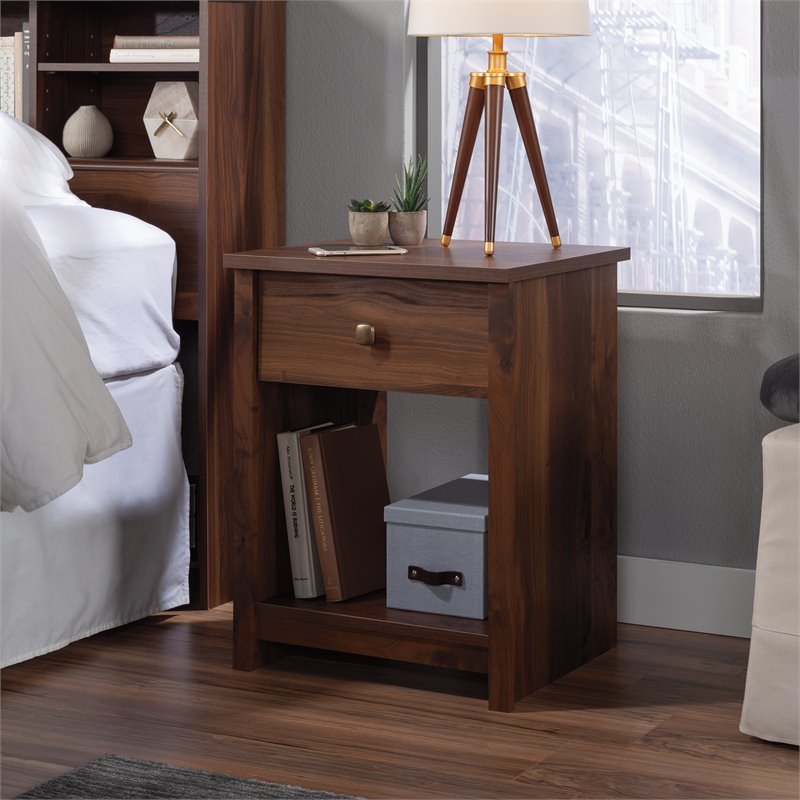 Pemberly Row Modern Engineered Wood Night Stand in Grand Walnut