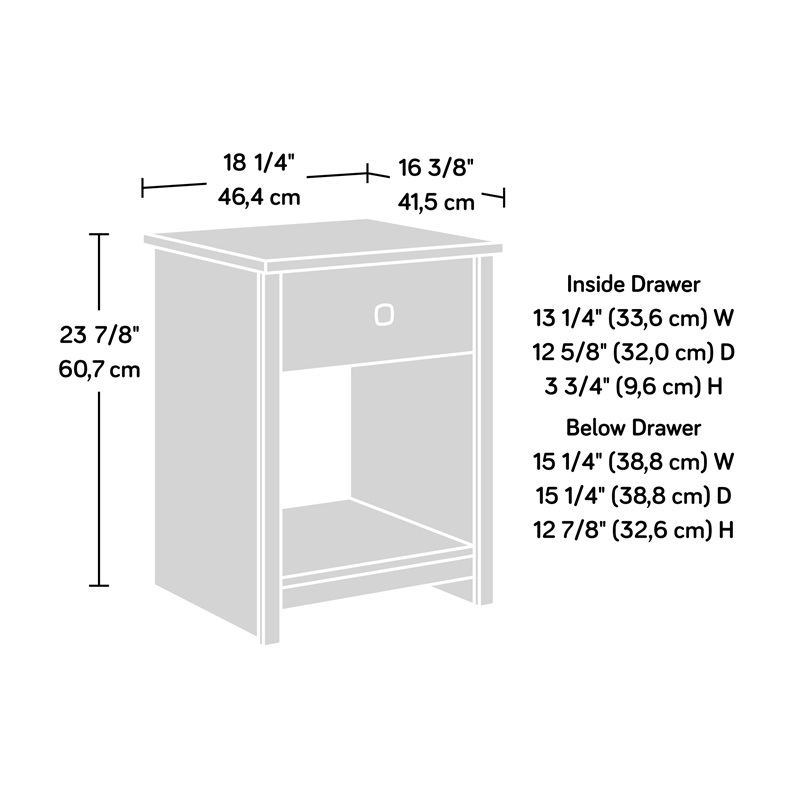 Pemberly Row Modern Engineered Wood Night Stand in Grand Walnut
