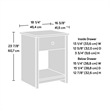 Pemberly Row Modern Engineered Wood Night Stand in Grand Walnut