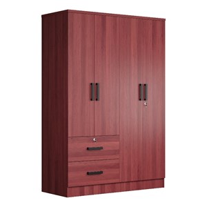 Pemberly Row Modern Wood 4 Doors 2 Drawers Armoire in Mahogany