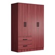 Pemberly Row Modern Wood 4 Doors 2 Drawers Armoire in Mahogany