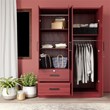 Pemberly Row Modern Wood 4 Doors 2 Drawers Armoire in Mahogany
