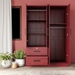 Pemberly Row Modern Wood 4 Doors 2 Drawers Armoire in Mahogany