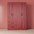 Pemberly Row Modern Wood 4 Doors 2 Drawers Armoire in Mahogany