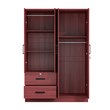 Pemberly Row Modern Wood 4 Doors 2 Drawers Armoire in Mahogany