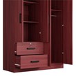 Pemberly Row Modern Wood 4 Doors 2 Drawers Armoire in Mahogany