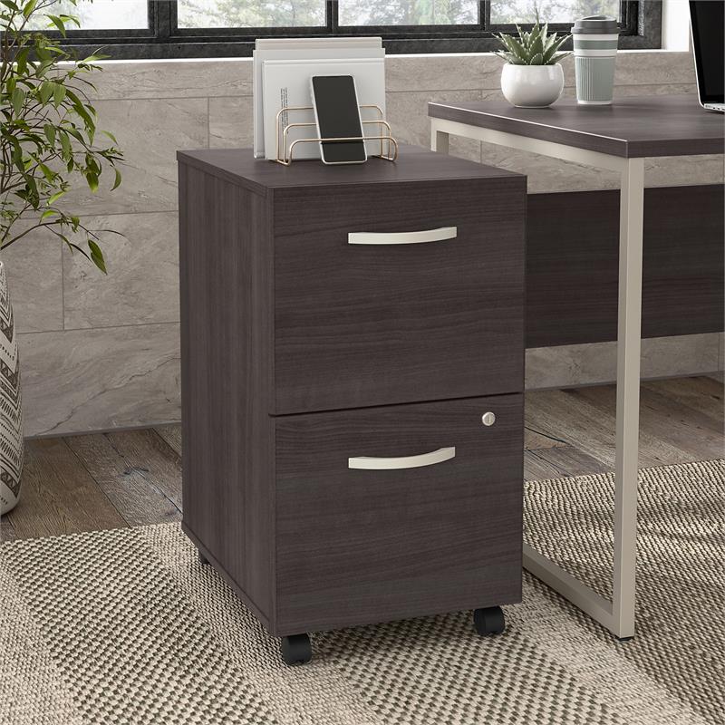 Pemberly Row 2 Drawer Mobile File Cabinet in Storm Gray - Engineered Wood
