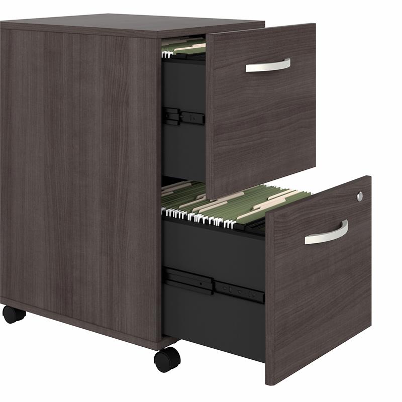 Pemberly Row 2 Drawer Mobile File Cabinet in Storm Gray - Engineered Wood