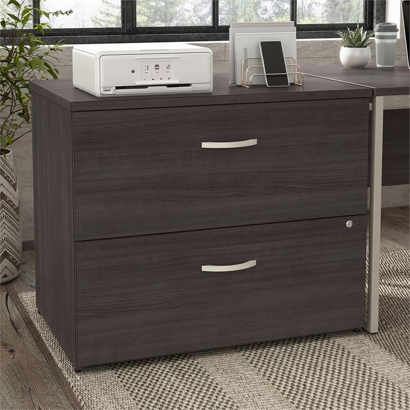 Pemberly Row 2 Drawer Lateral File Cabinet in Storm Gray - Engineered Wood