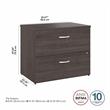 Pemberly Row 2 Drawer Lateral File Cabinet in Storm Gray - Engineered Wood