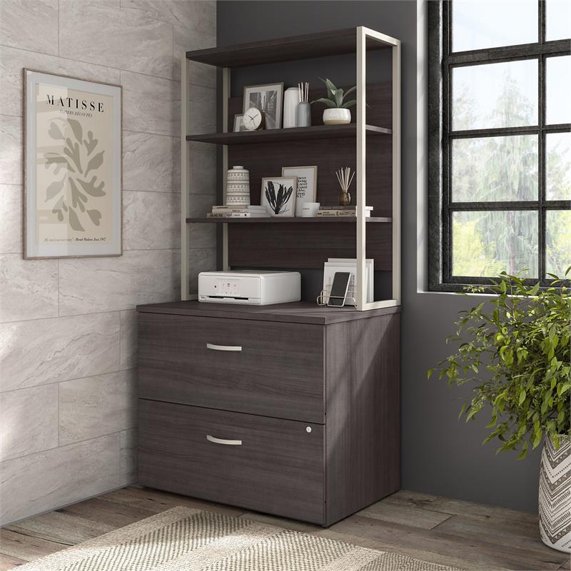 Pemberly Row 2 Drawer Lateral File Cabinet in Storm Gray - Engineered Wood