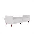 Pemberly Row Tufted Futon and Upholstered Sofa Sleeper Bed in White Faux Leather
