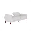 Pemberly Row Tufted Futon and Upholstered Sofa Sleeper Bed in White Faux Leather