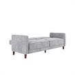 Pemberly Row Tufted Futon and Upholstered Sofa Sleeper Bed in Light Gray Velvet