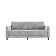 Pemberly Row Tufted Futon and Upholstered Sofa Sleeper Bed in Light Gray Velvet