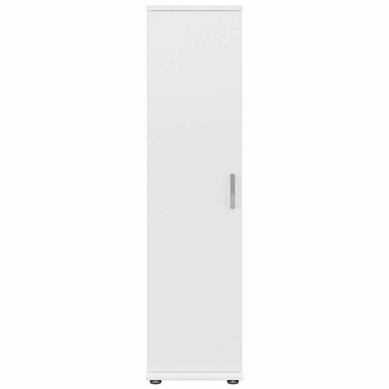 Pemberly Row Narrow Linen Tower with Door in White - Engineered Wood