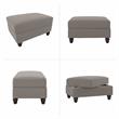 Pemberly Row Upholstered Storage Ottoman in Beige Herringbone Fabric