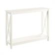 Pemberly Row Modern Console Table with Shelf in Ivory Wood Finish
