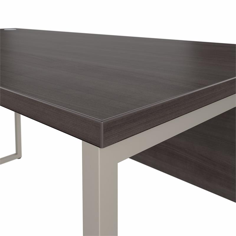 Pemberly Row 60W x 30D L Shaped Table Desk in Storm Gray - Engineered Wood