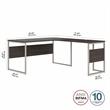 Pemberly Row 60W x 30D L Shaped Table Desk in Storm Gray - Engineered Wood