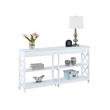 Pemberly Row Two-Drawer 60-inch Console Table with Shelves in White Wood Finish