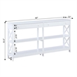 Pemberly Row Two-Drawer 60-inch Console Table with Shelves in White Wood Finish